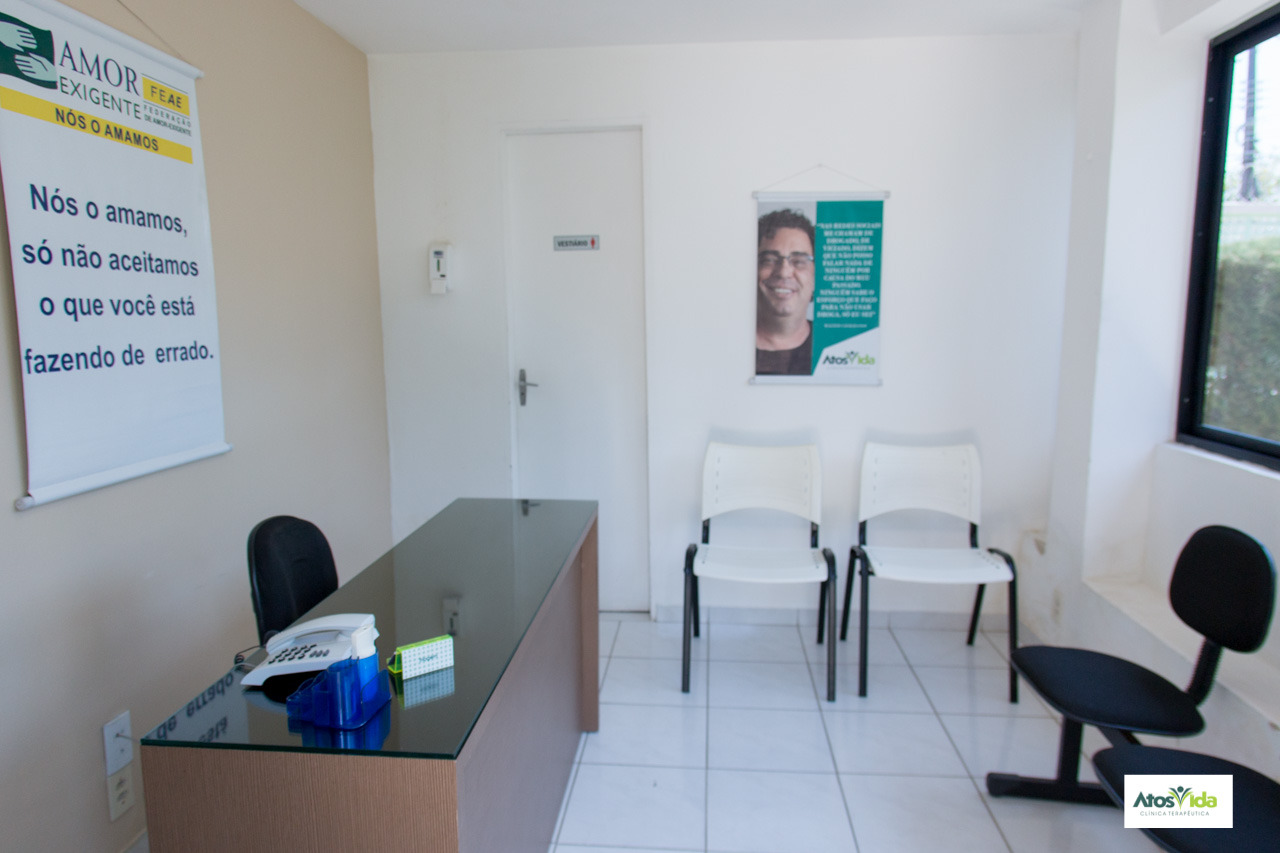 Recepção da ala de internações da Atos Vida